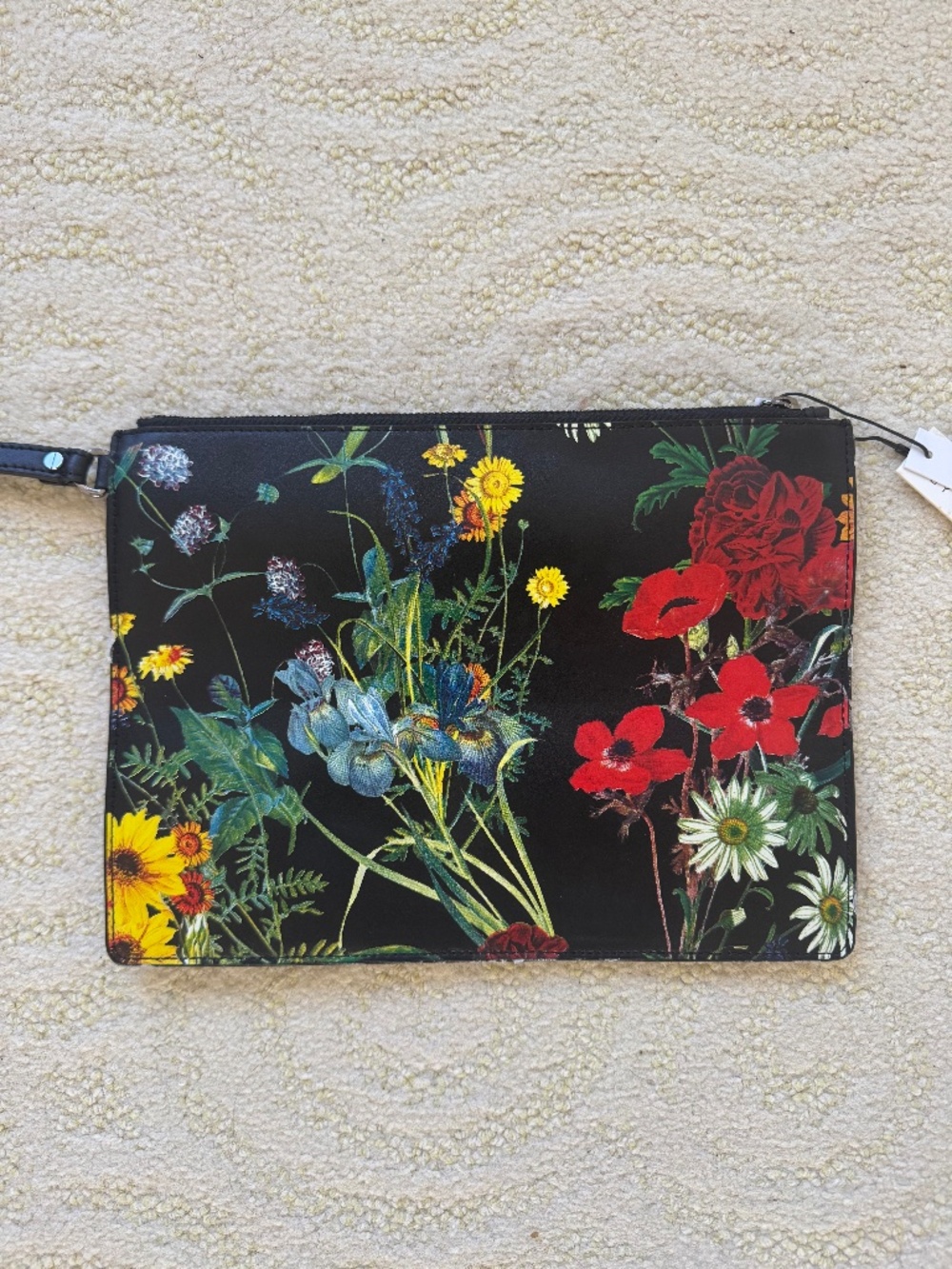 Allice & Olivia Midnight Meadow Floral Large Zip Pouch  NWT